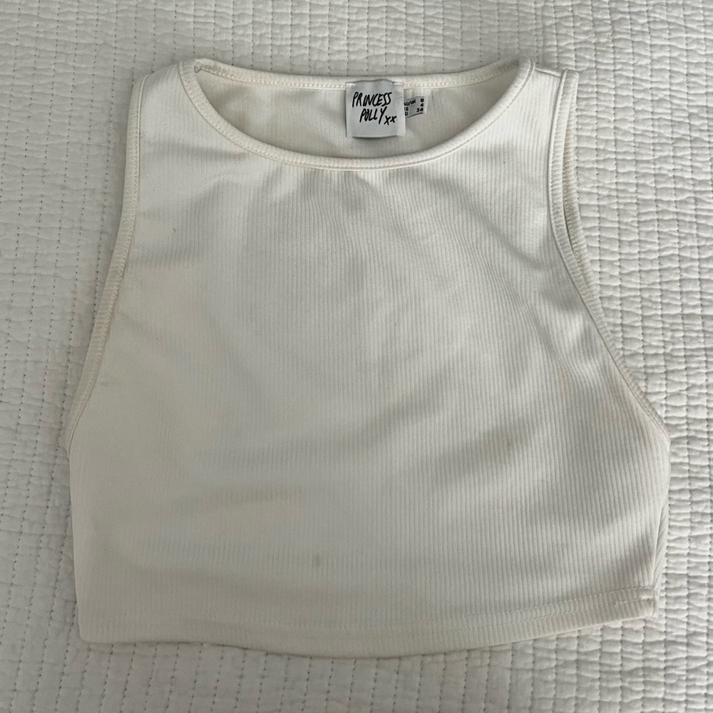 Princes Polly white ribbed tank